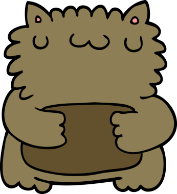 Bir insan tarafından çizilmiş çizgi film ayısı.