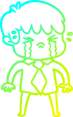 Bir insan tarafından çizilmiş ağlayan çizgi film çocuğu çizimi.