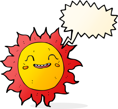 bir insan tarafından çizilmiş konuşma balonlu mutlu güneş çizgi filmi