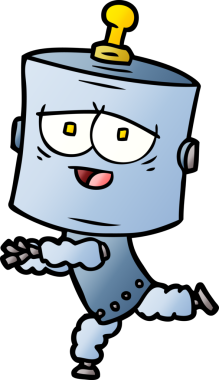 Bir insan tarafından çizilmiş çizgi film robotu