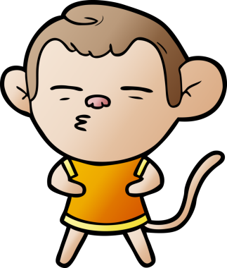 bir insan tarafından çizilmiş şüpheli maymun çizgi filmi