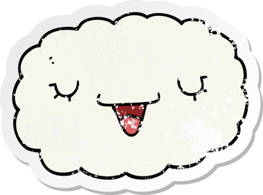 Bir insan tarafından çizilmiş karikatür bulutunun sıkıntılı çıkartması.