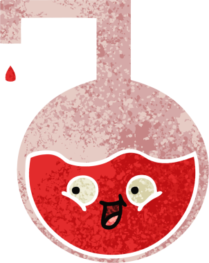 Bir insan tarafından çizilmiş bilimsel bir deneyin retro çizim tarzı karikatürü