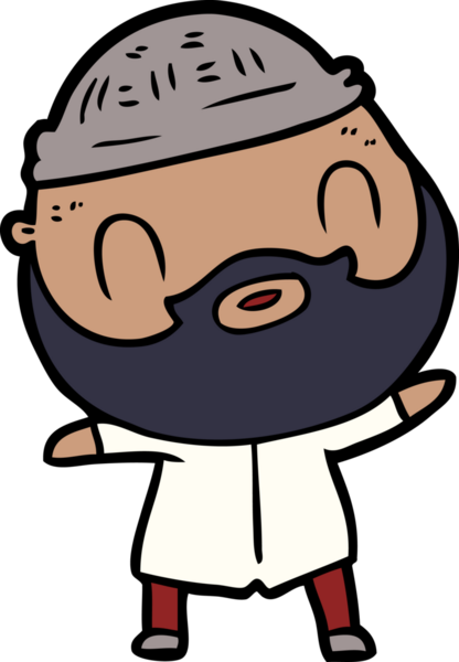 Bir insan tarafından çizilmiş sakallı bir adam.