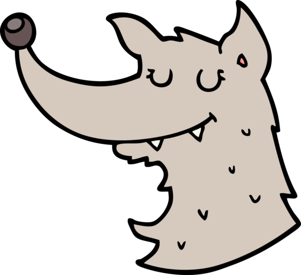 Bir insan tarafından çizilmiş bir kurt çizgi filmi.