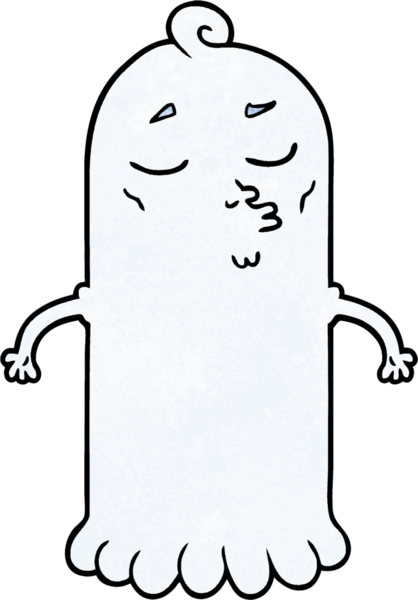 Bir insan tarafından çizilmiş çizgi film hayaleti.