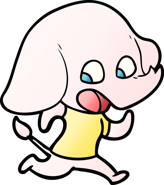 Bir insan tarafından çizilmiş şirin bir fil.