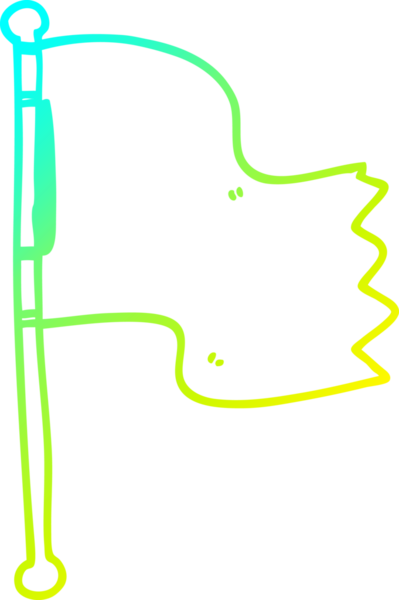 Bir insan tarafından çizilen kırmızı bayrakların soğuk gradyan çizgisi