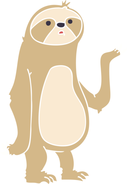 Bir insan tarafından çizilmiş garip bir çizgi film tembel hayvanı.