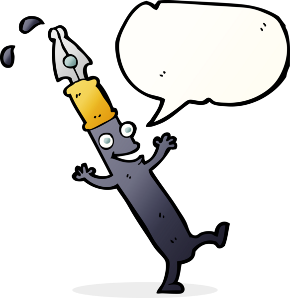 bir insan tarafından çizilmiş konuşma balonlu çizgi film karakteri