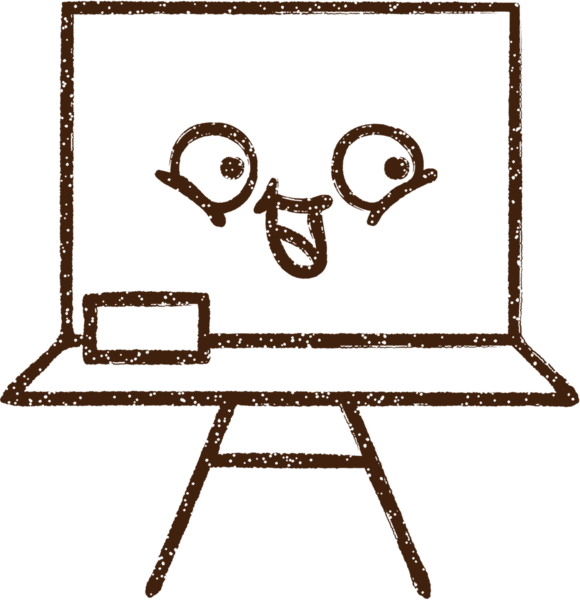 Bir insan tarafından çizilmiş karatahta kömürü