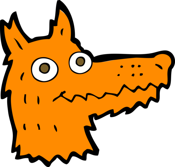 bir insan tarafından çizilmiş tilki kafası.