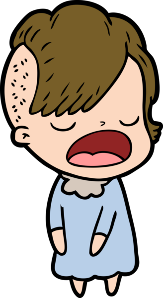 Bir insan tarafından çizilmiş havalı hippi kız çizgi filmi.