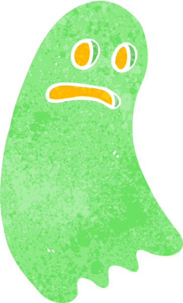 Bir insan tarafından çizilmiş çizgi film hayaleti.