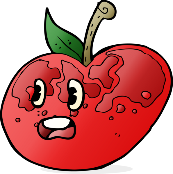 bir insan tarafından çizilmiş elma karikatürü