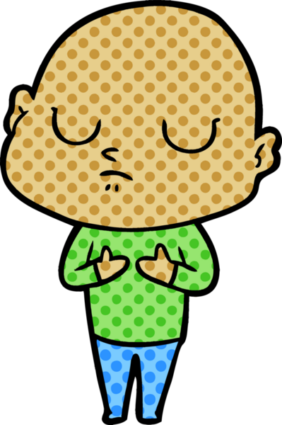 bir insan tarafından çizilmiş kel bir adam.