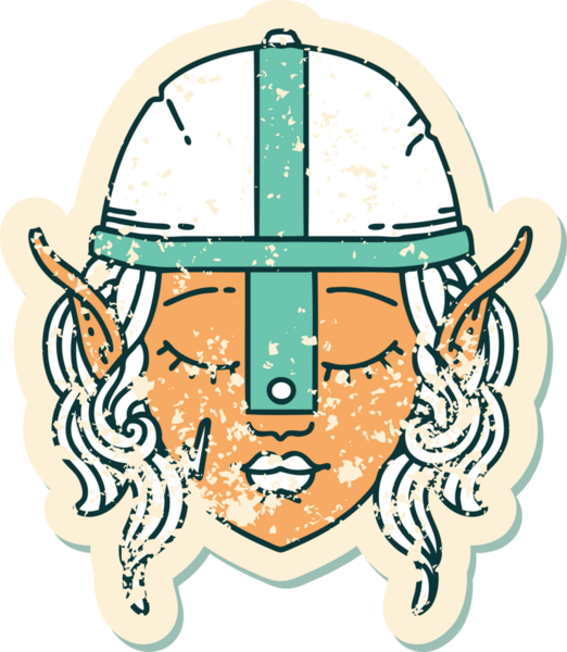 Retro Dövme Biçimi bir insan tarafından çizilmiş elf karakteri