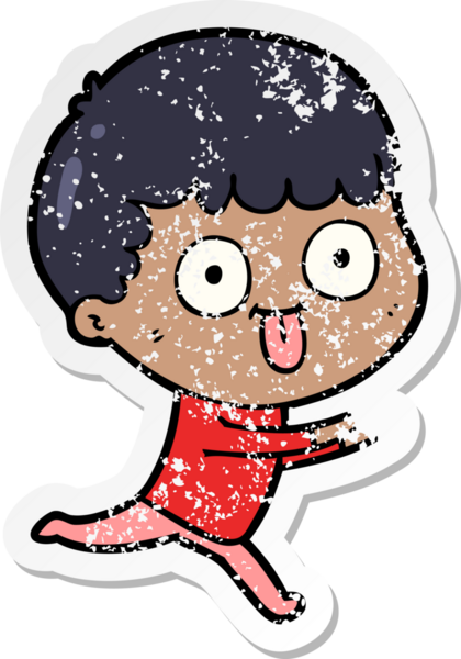 Bir insan tarafından çizilmiş karikatür adamın sıkıntılı çıkartması.