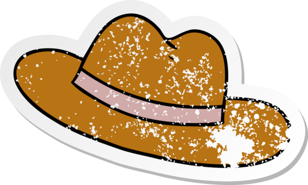 Bir insan tarafından çizilmiş bir şapkanın çizilmiş bir karikatürü.