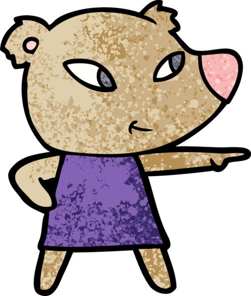 Bir insan tarafından çizilmiş şirin bir çizgi film ayısı.