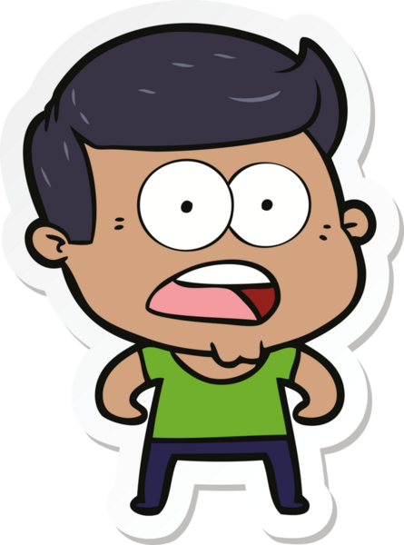 Bir insan tarafından çizilmiş bir karikatür çıkartması.