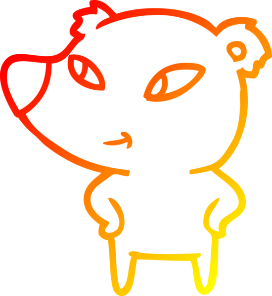 Bir insan tarafından çizilmiş sevimli bir ayının sıcak çizgi çizgisi.