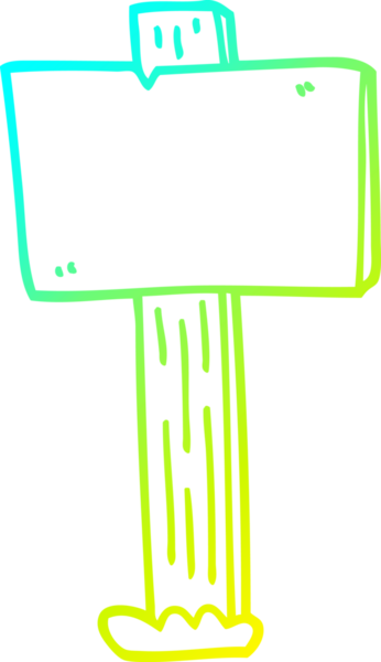 Bir insan tarafından çizilmiş bir çizgi tabelanın soğuk gradyan çizgisi.