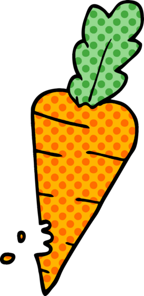 Bir insan tarafından çizilmiş ısırık izleri olan karalama havucu.