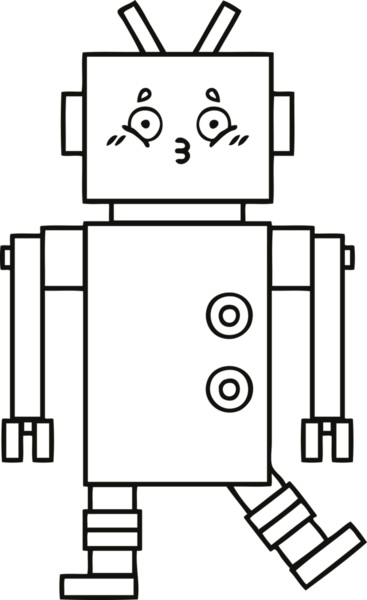 Bir insan tarafından çizilmiş robot çizimi