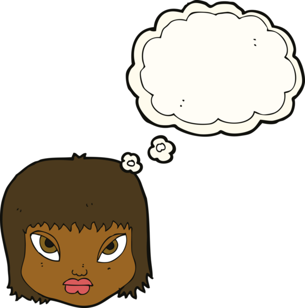 Bir insan tarafından çizilen düşünce baloncuğuyla bezgin bir yüz.