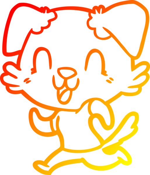 Bir insan tarafından çizilmiş gülen bir köpeğin sıcak çizgi çizimi.