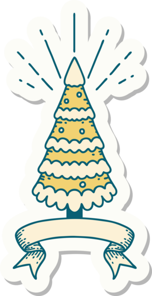 Bir insan tarafından çizilmiş çam ağacının dövmesi.