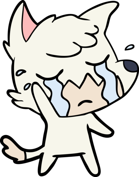 Bir insan tarafından çizilmiş ağlayan tilki çizgi filmi.