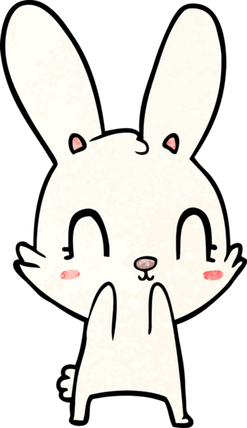 Bir insan tarafından çizilmiş şirin çizgi film tavşanı.