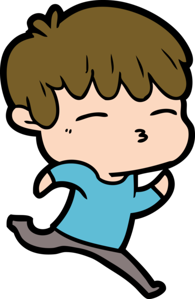 Bir insan tarafından çizilmiş meraklı bir çocuk.