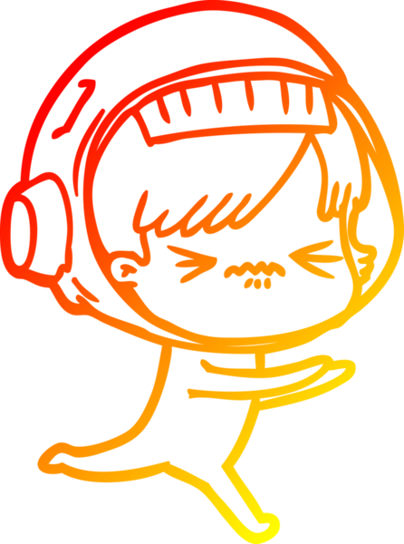 Bir insan tarafından çizilmiş bir astronot kadın çizgi çizimi.