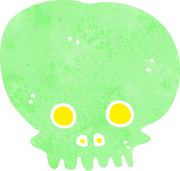 Bir insan tarafından çizilmiş ürkütücü kafatası sembolü.