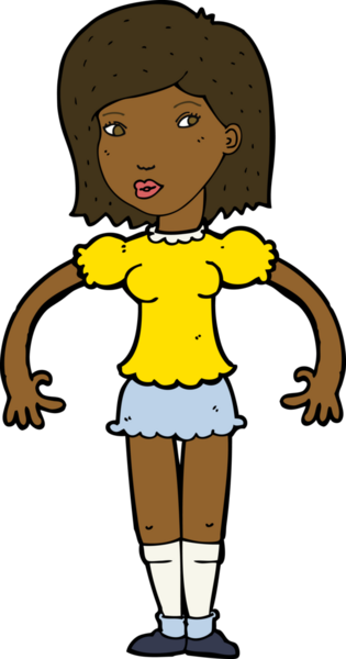 Çizgi filmdeki kadın bir insan tarafından çizilmiş.