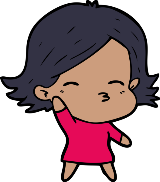 Bir insan tarafından çizilmiş karikatür kadın.