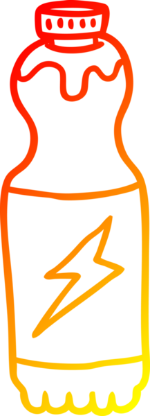 Bir insan tarafından çizilmiş bir soda şişesinin sıcak gradyan çizgisi.