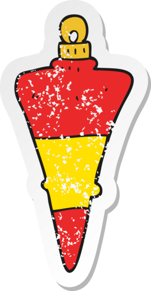 Bir insanın çizdiği karikatür Noel süslemesinin gerilimli retro yapıştırması.