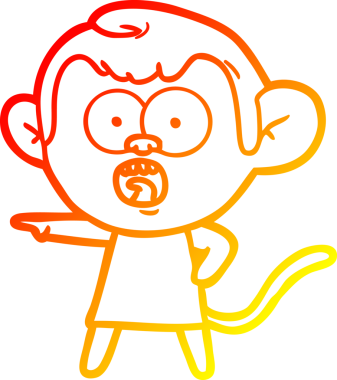 Bir insan tarafından çizilmiş bir çizgi filmin sıcak gradyan çizimi.