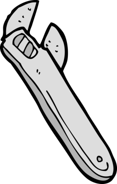 bir insan tarafından çizilmiş ayarlanabilir çizgi film anahtarı