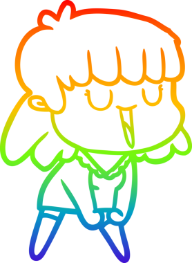 gökkuşağı gradyan çizimi bir insan tarafından çizilmiş bir karikatür kadın