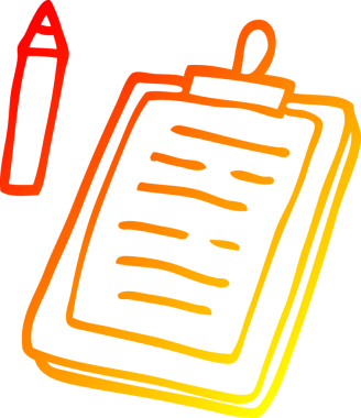 Bir insan tarafından çizilmiş bir karikatür panosunun sıcak gradyan çizimi