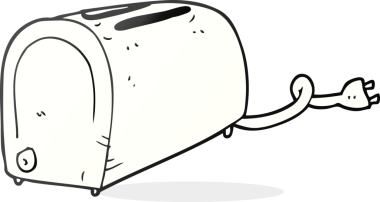 Bir insan tarafından çizilmiş karikatür tost makinesi.