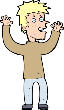 Bir insan tarafından çizilmiş heyecanlı bir çizgi film.