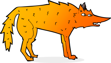 bir insan tarafından çizilmiş tilki çizgi filmi