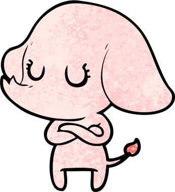 Bir insan tarafından çizilmiş şirin bir fil.