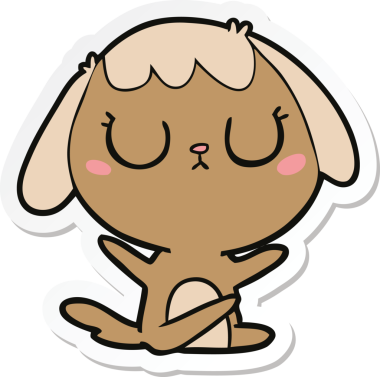 Bir insan tarafından çizilmiş şirin bir köpeğin çıkartması.